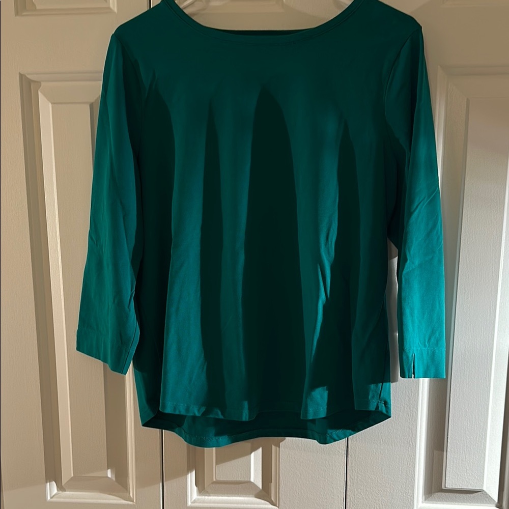 Chico's Green 3/4 Sleeve Perfect Tee